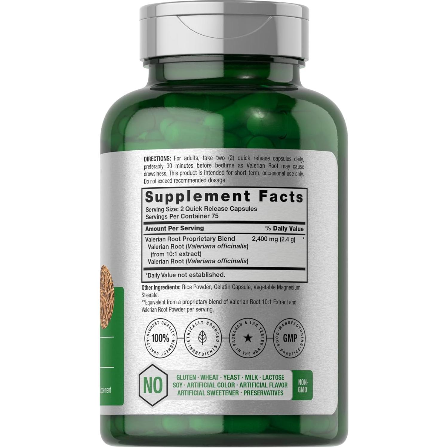 Cápsulas de raíz de valeriana Horbäach 2400 mg 150 unidades