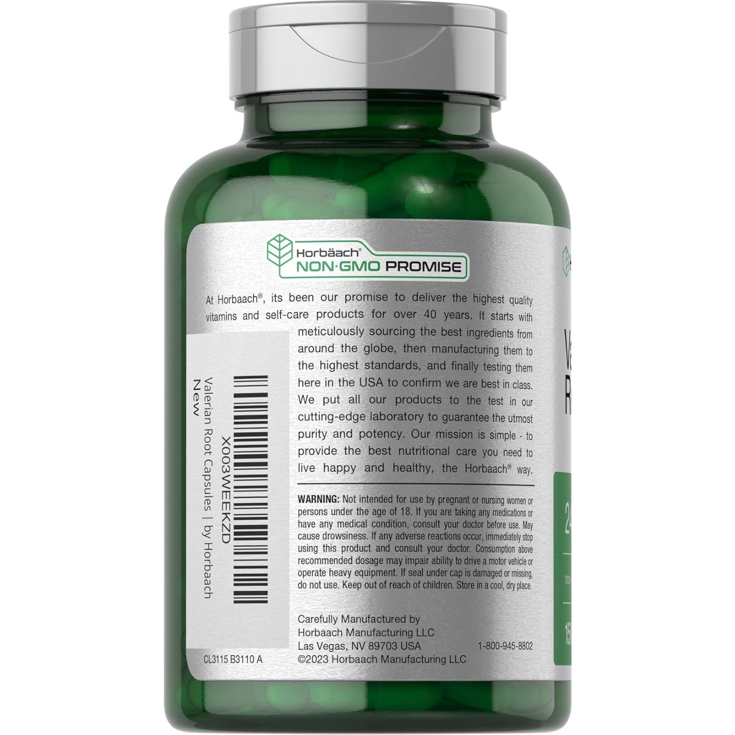 Cápsulas de raíz de valeriana Horbäach 2400 mg 150 unidades