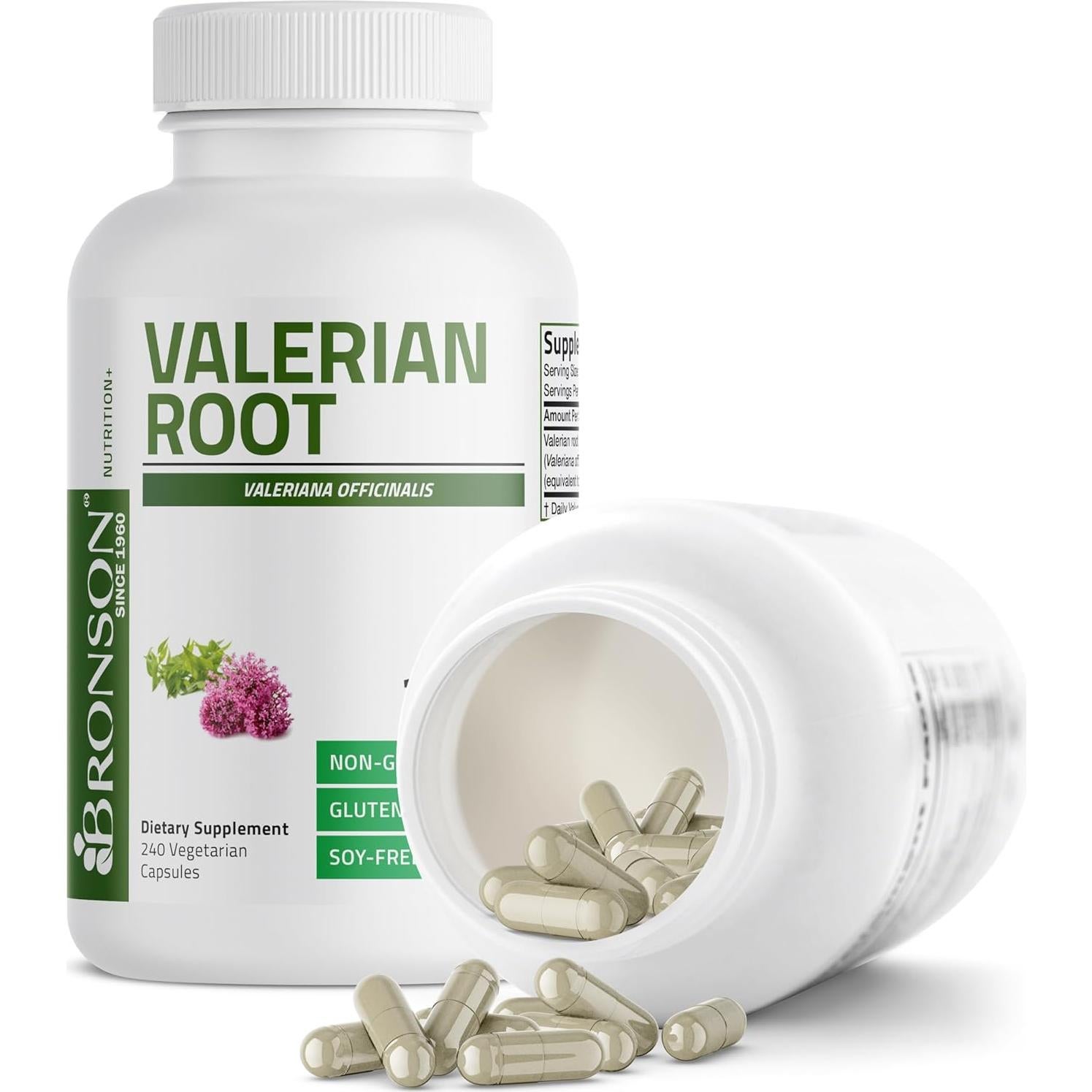 Cápsulas de Raíz de Valeriana Bronson 240 Veganas 1200mg