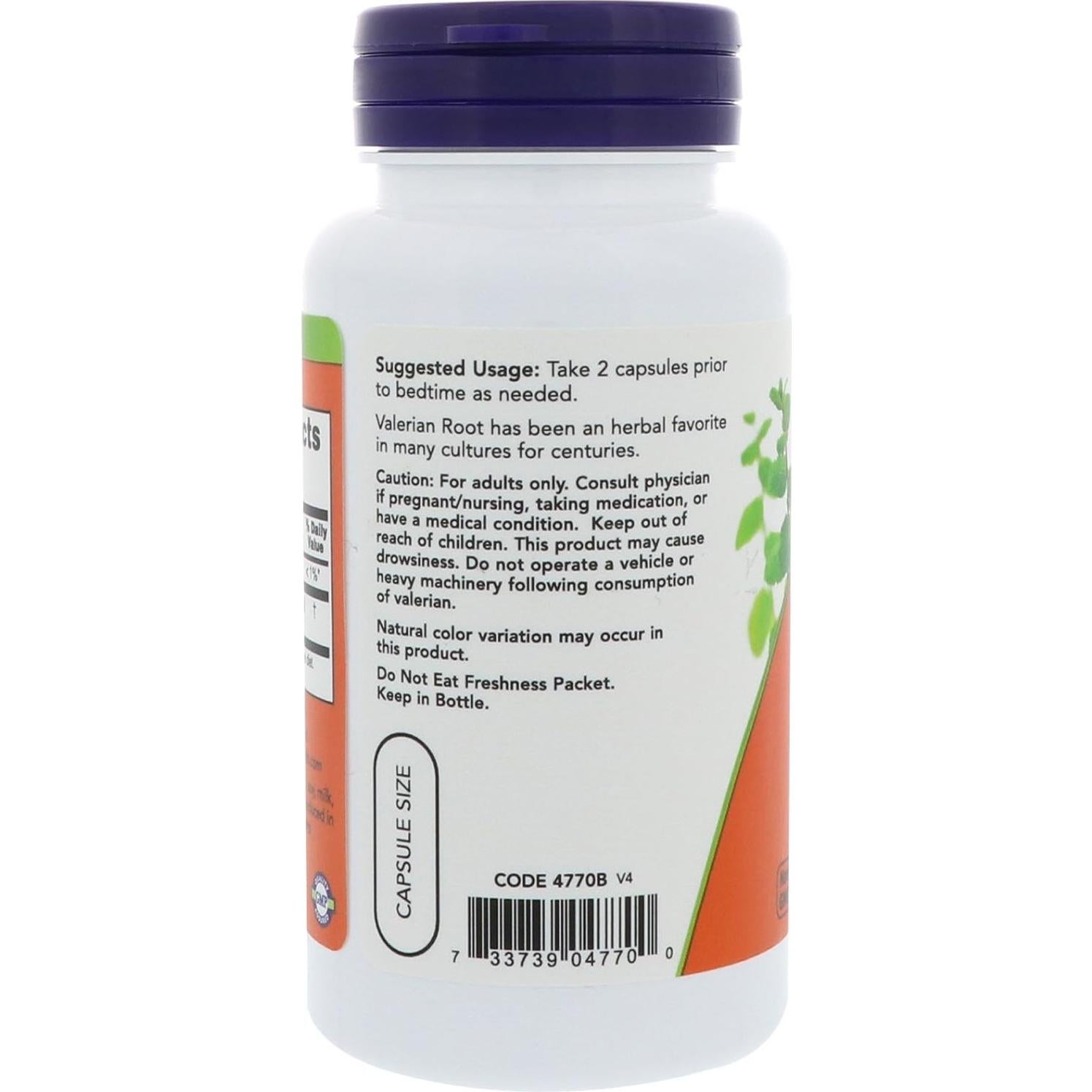 Raíz de Valeriana Now Foods 500mg 100 Cápsulas