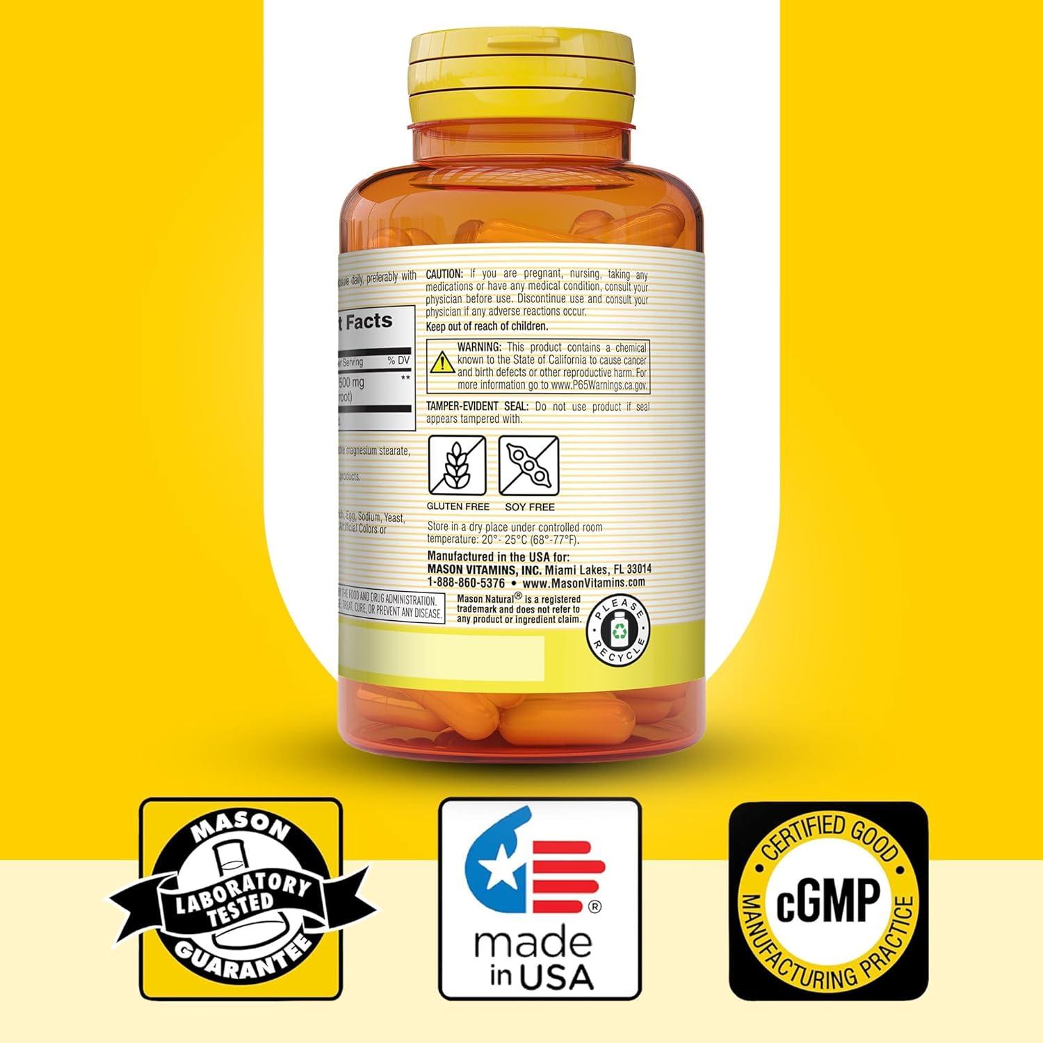 Suplemento de Raíz de Valeriana Mason Natural 500 mg - 180 Cápsulas