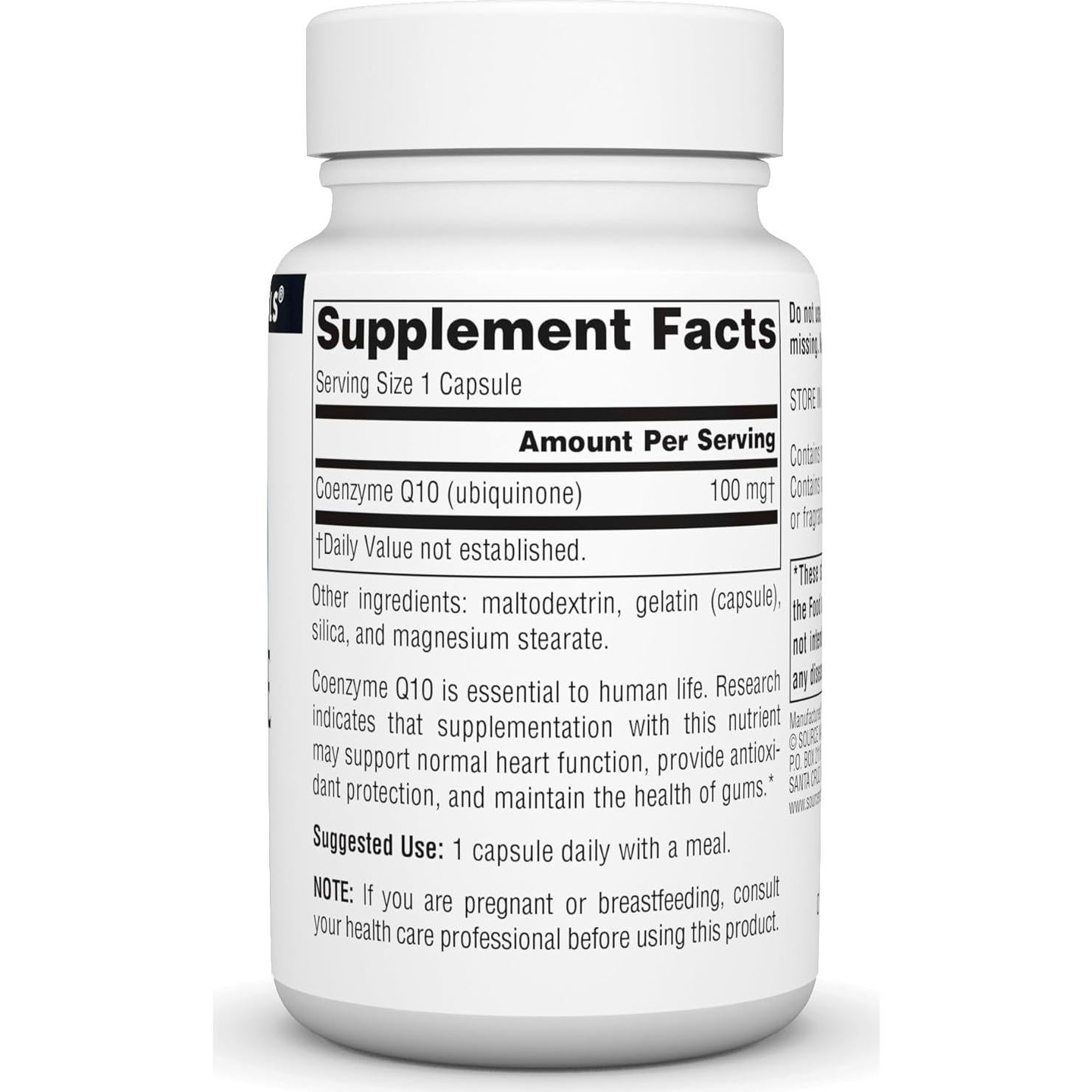 Coenzima Q10 Source Naturals 100 mg - 60 Cápsulas Antioxidantes