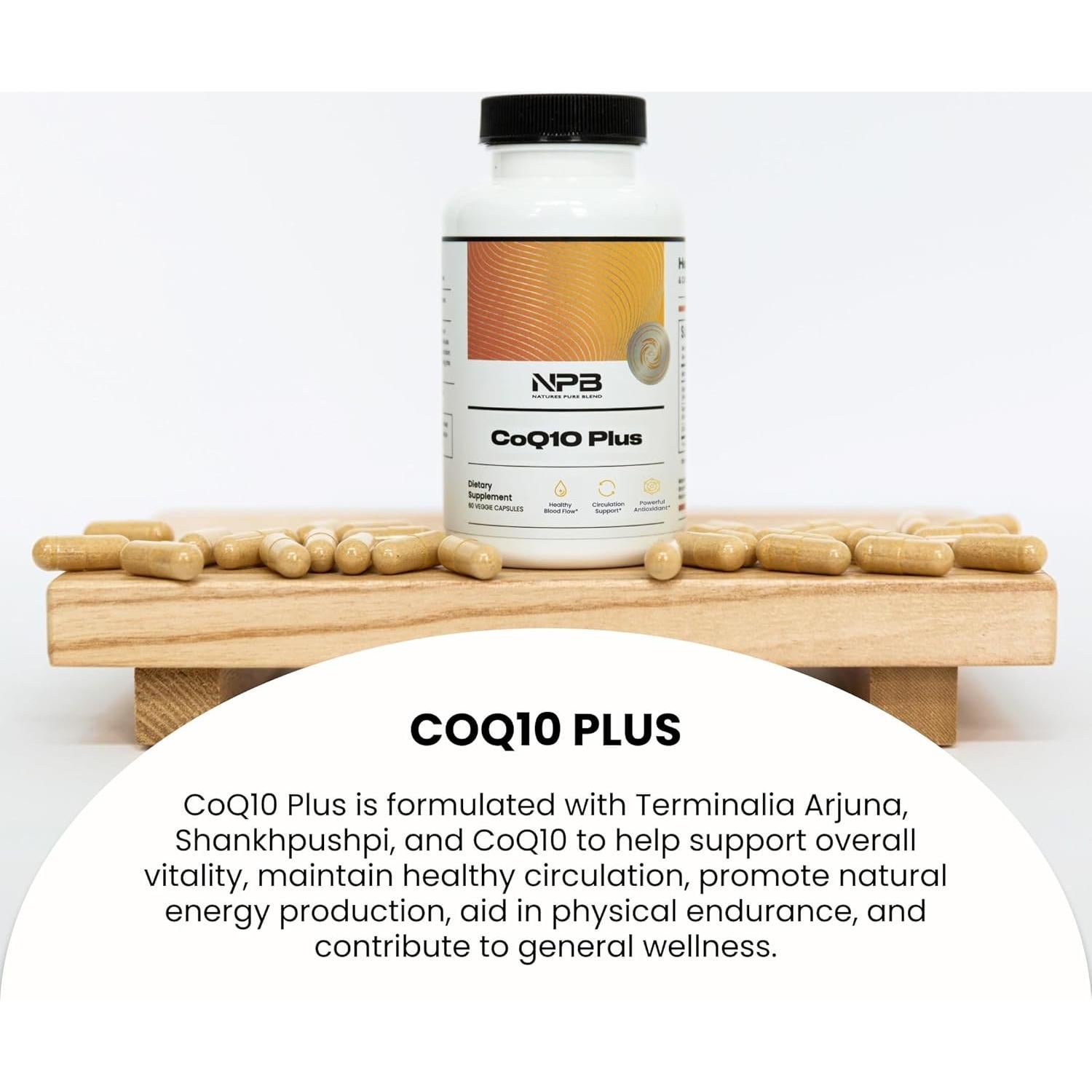 Suplemento CoQ10 Plus Mezcla Pura - 60 Cápsulas Antioxidantes