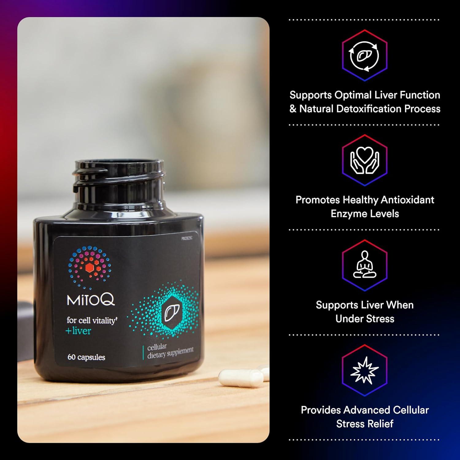 MitoQ + Hígado CoQ10 Antioxidante 60 Cápsulas - Salud Hepática