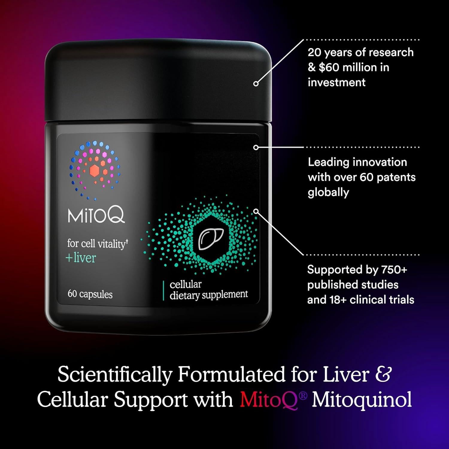 MitoQ + Hígado CoQ10 Antioxidante 60 Cápsulas - Salud Hepática