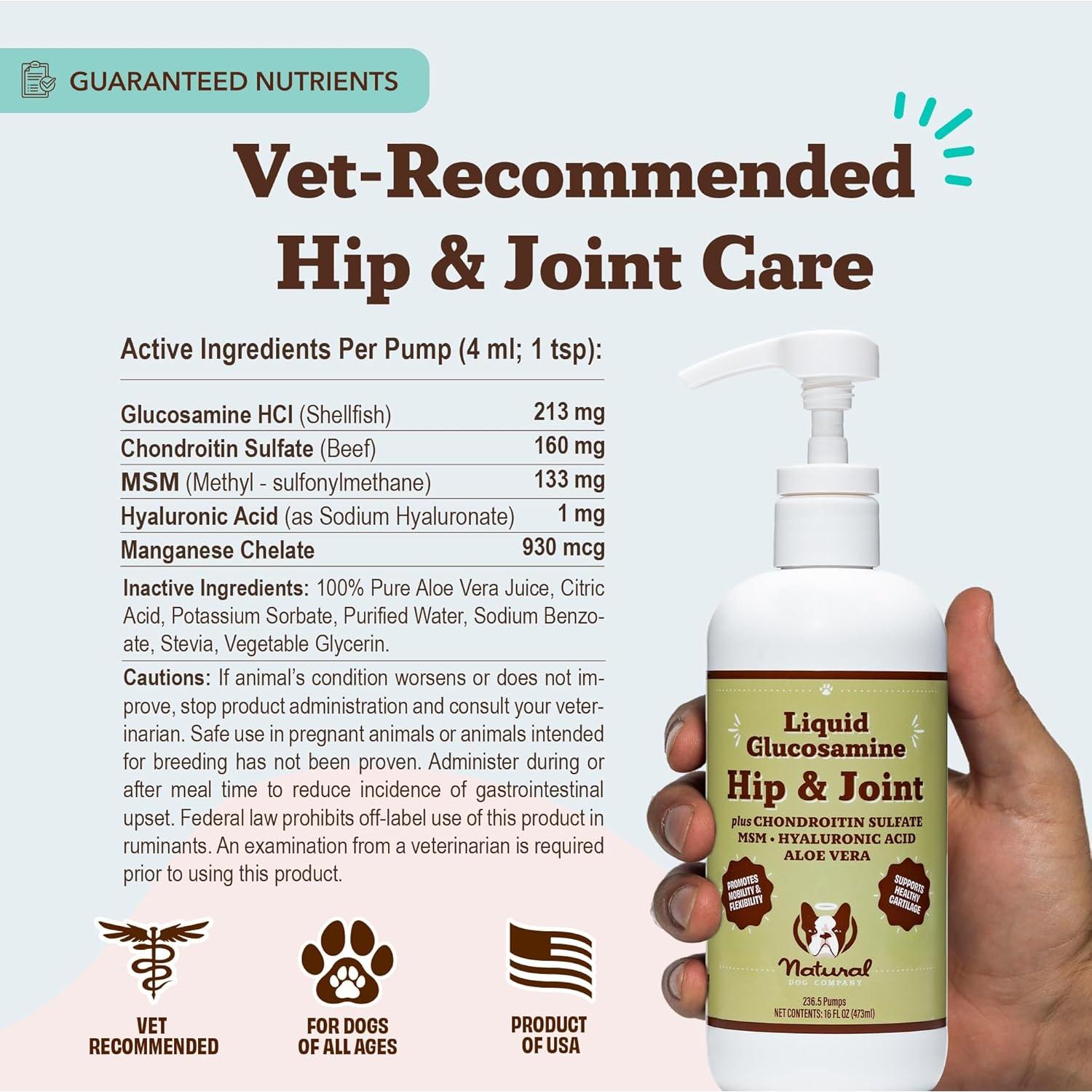 Natural Dog Company Aceite de Glucosamina 473 ml para Perros