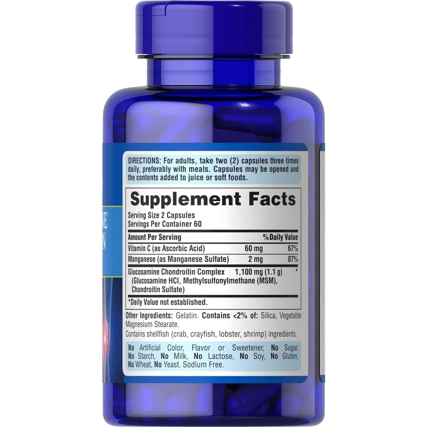 Complejo de Glucosamina y Condroitina Puritan's Pride 120 Cápsulas