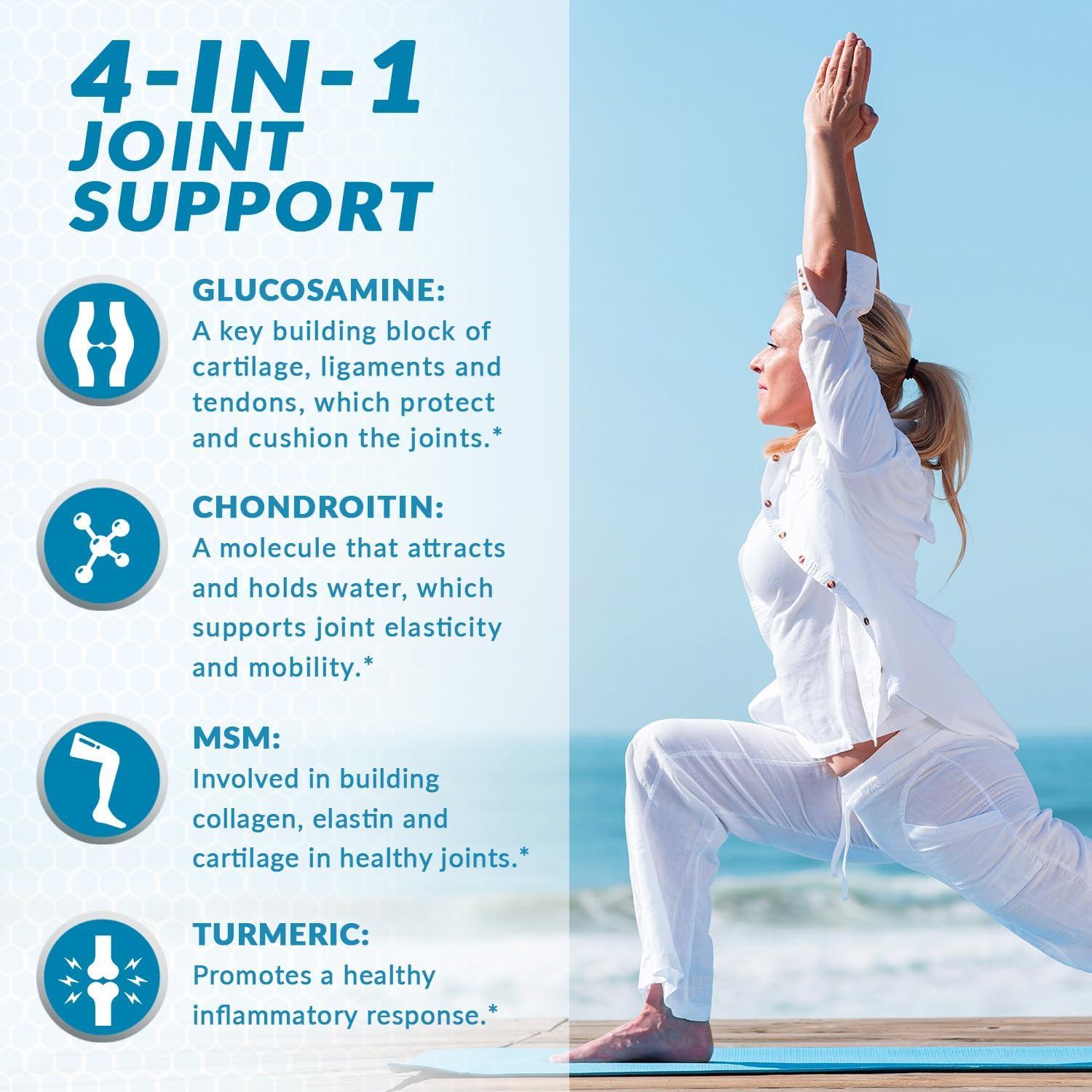 Suplemento de Glucosamina, Condroitina, MSM y Cúrcuma VitaBreeze - 248 Cápsulas