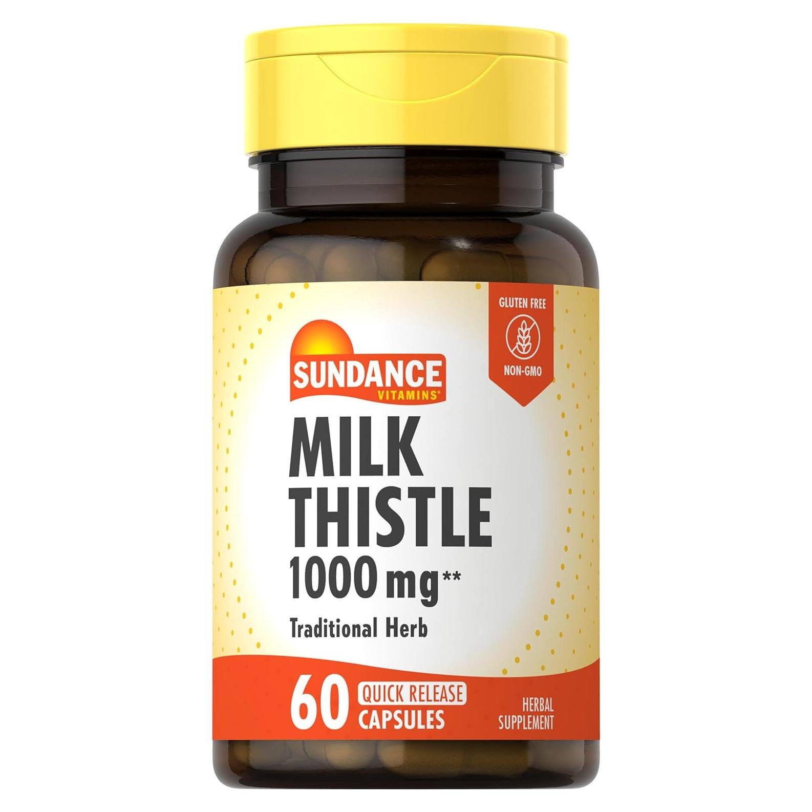 Cápsulas de Cardo Mariano Sundance 1000mg | 60 Unidades | Suplemento Herbal Sin OGM