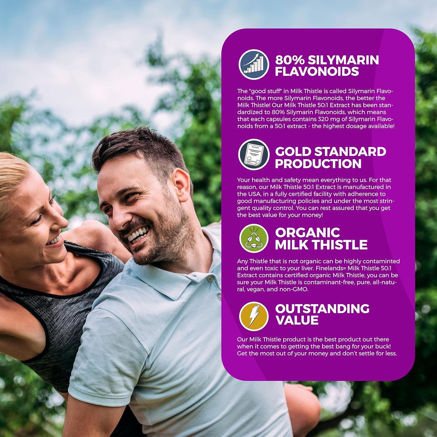 Cápsulas Veganas de Cardo Mariano FineLand 120 Unidades - 20,000 mg