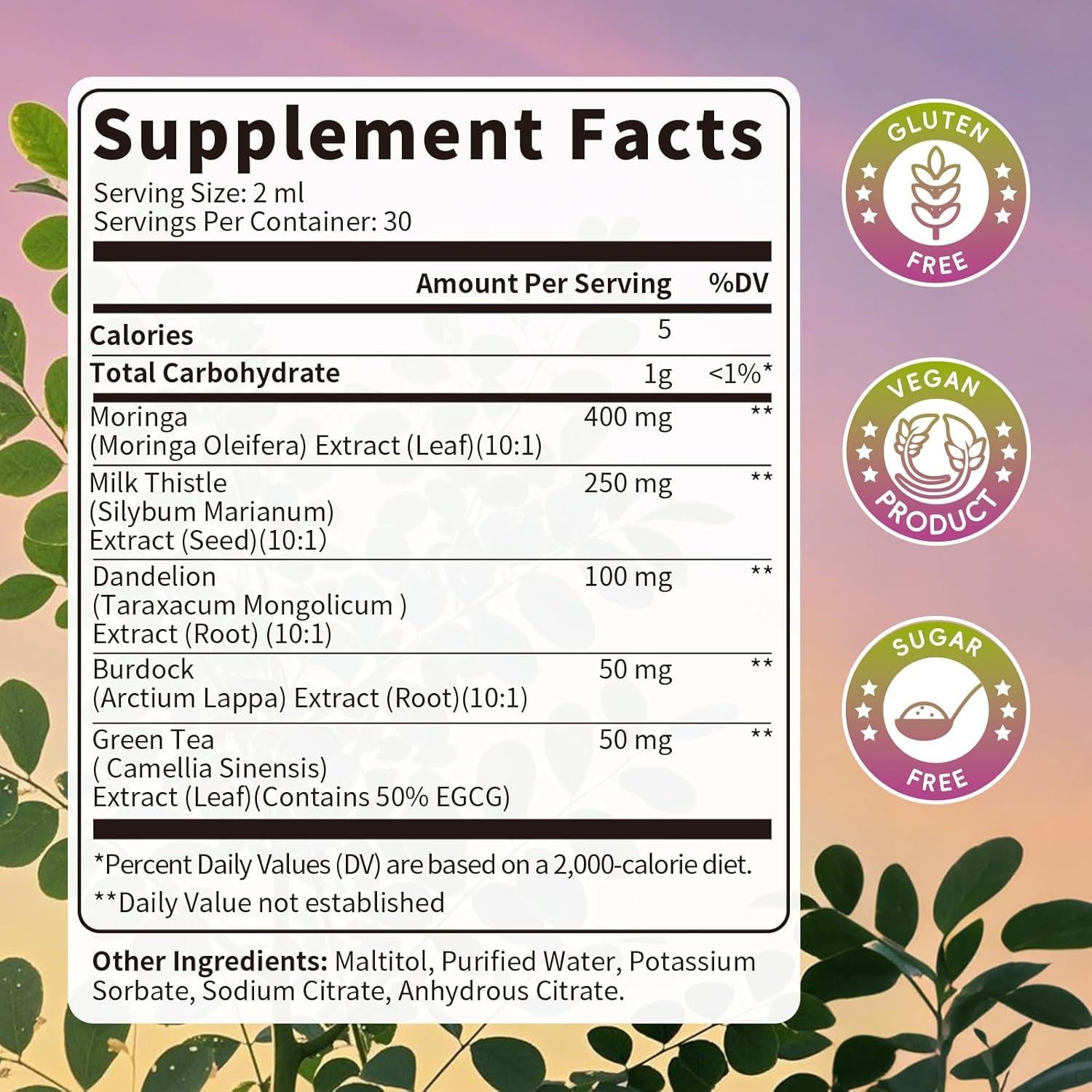 Gotas Líquidas de Moringa Catfit 59 ml - Soporte Hepático y Inmunológico