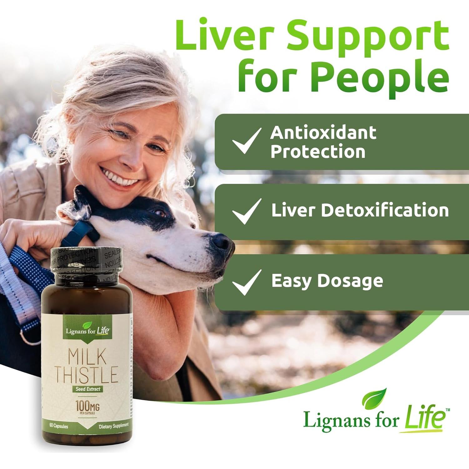 Suplemento Hepático para Perros Lignans for Life 100mg 60 Cápsulas