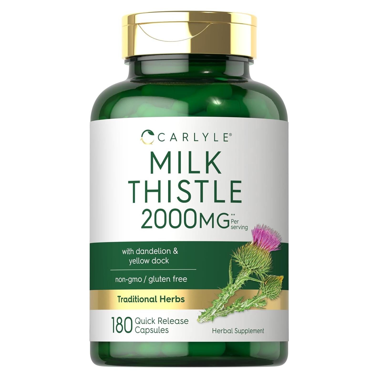 Cápsulas de Cardo Mariano Carlyle 2000mg con Diente de León