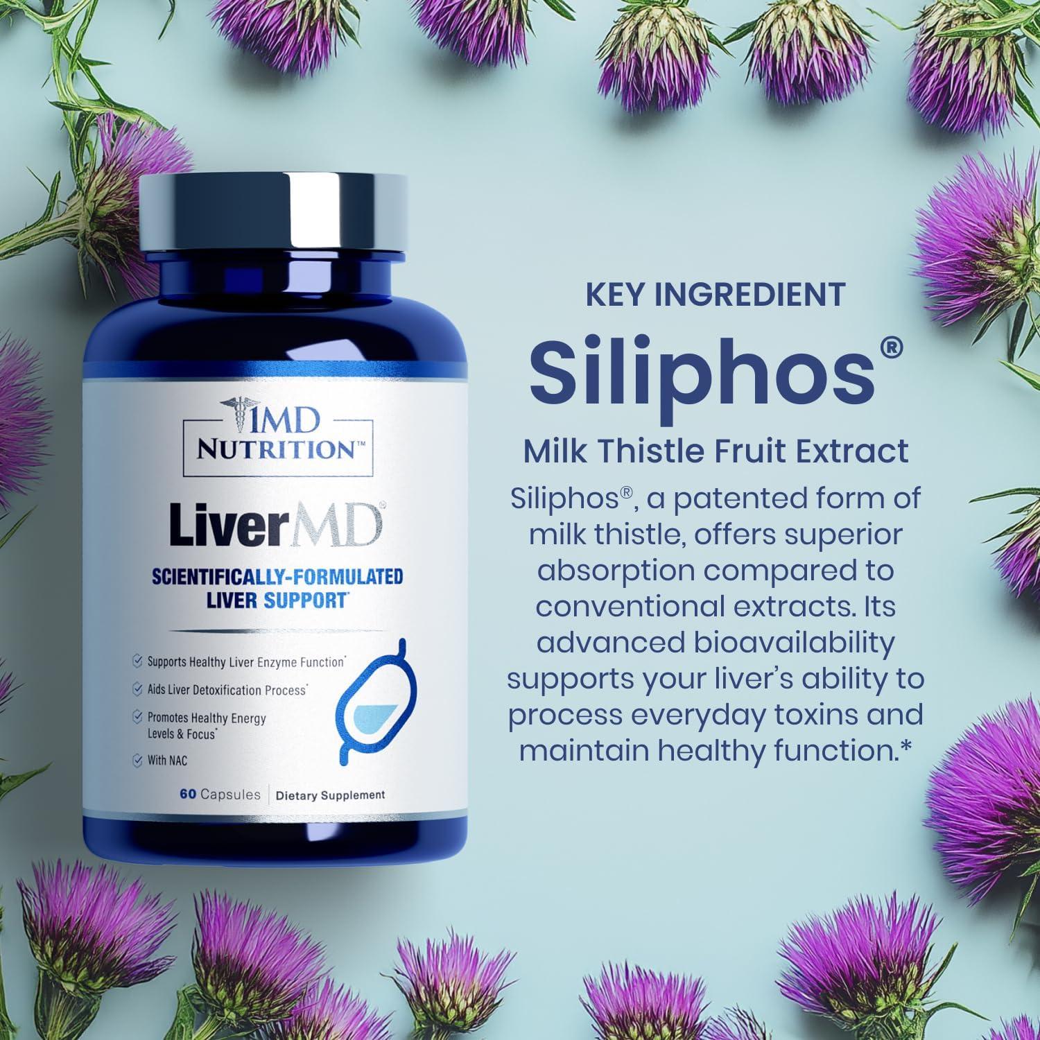 Suplemento Hepático 1MD Nutrition LiverMD - 60 Cápsulas