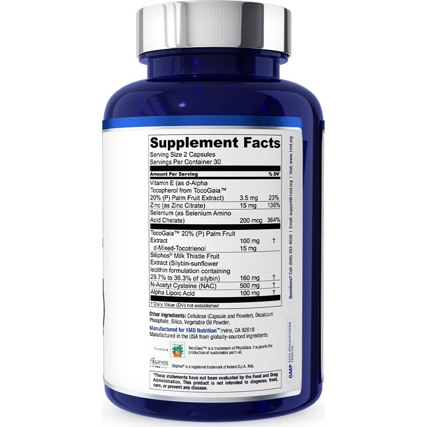 Suplemento Hepático 1MD Nutrition LiverMD - 60 Cápsulas