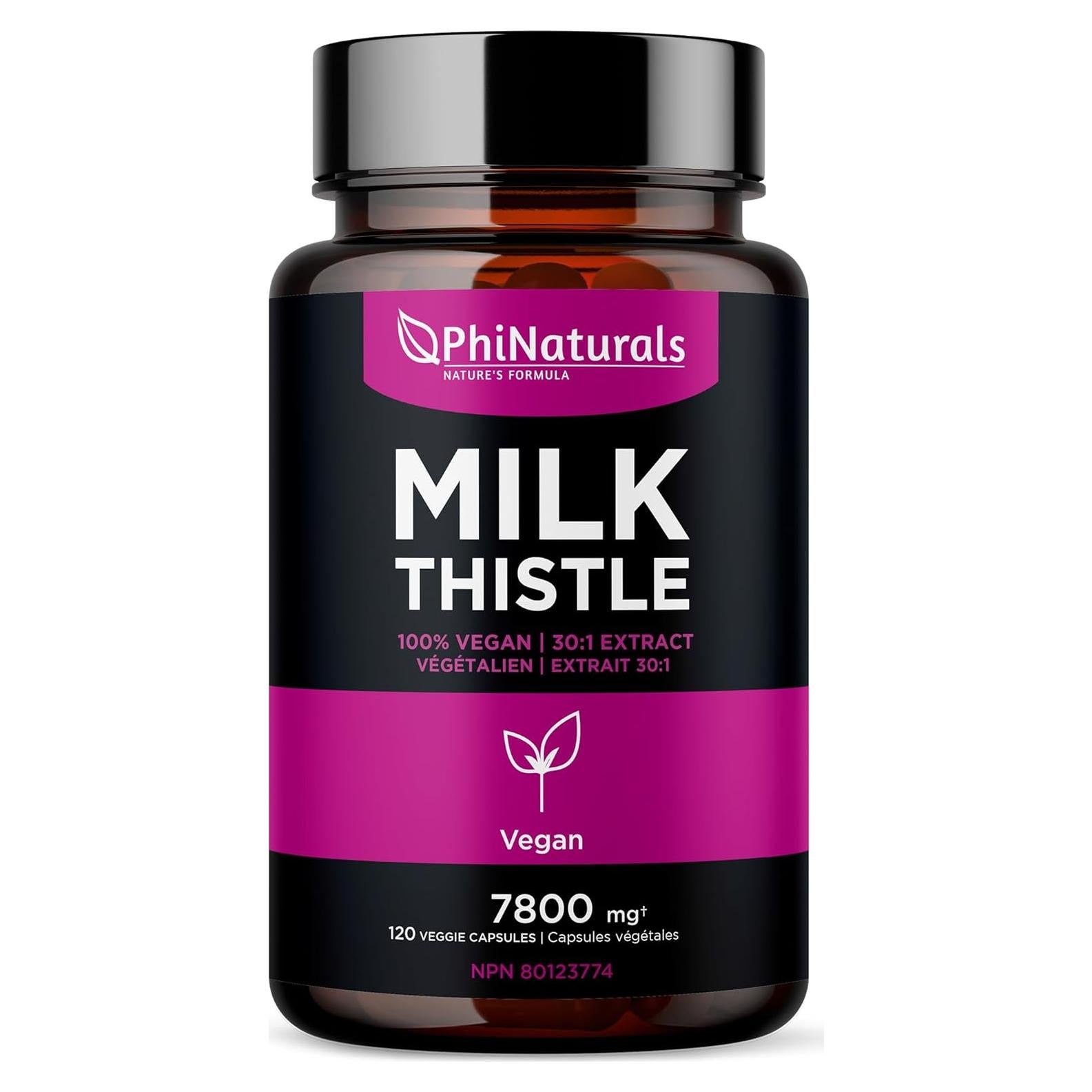 Extracto de Cardo Mariano PhiNaturals 260mg 30:1 Detox Hepático