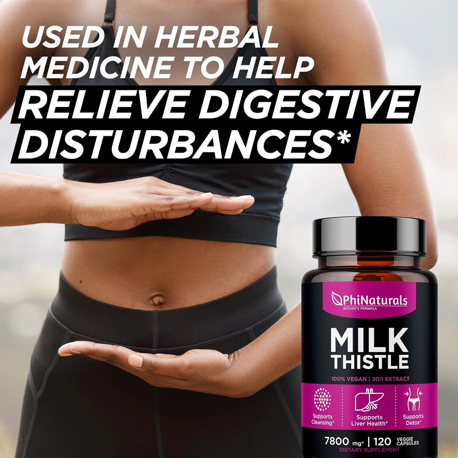 Extracto de Cardo Mariano PhiNaturals 260mg 30:1 Detox Hepático