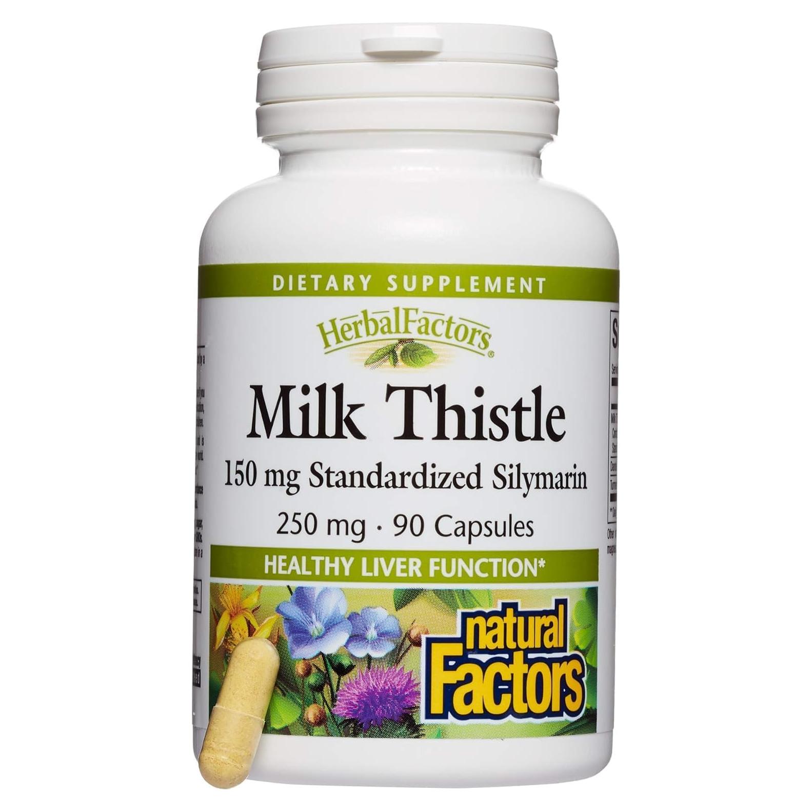 Extracto de Cardo Mariano Natural Factors 250 mg 90 Cápsulas