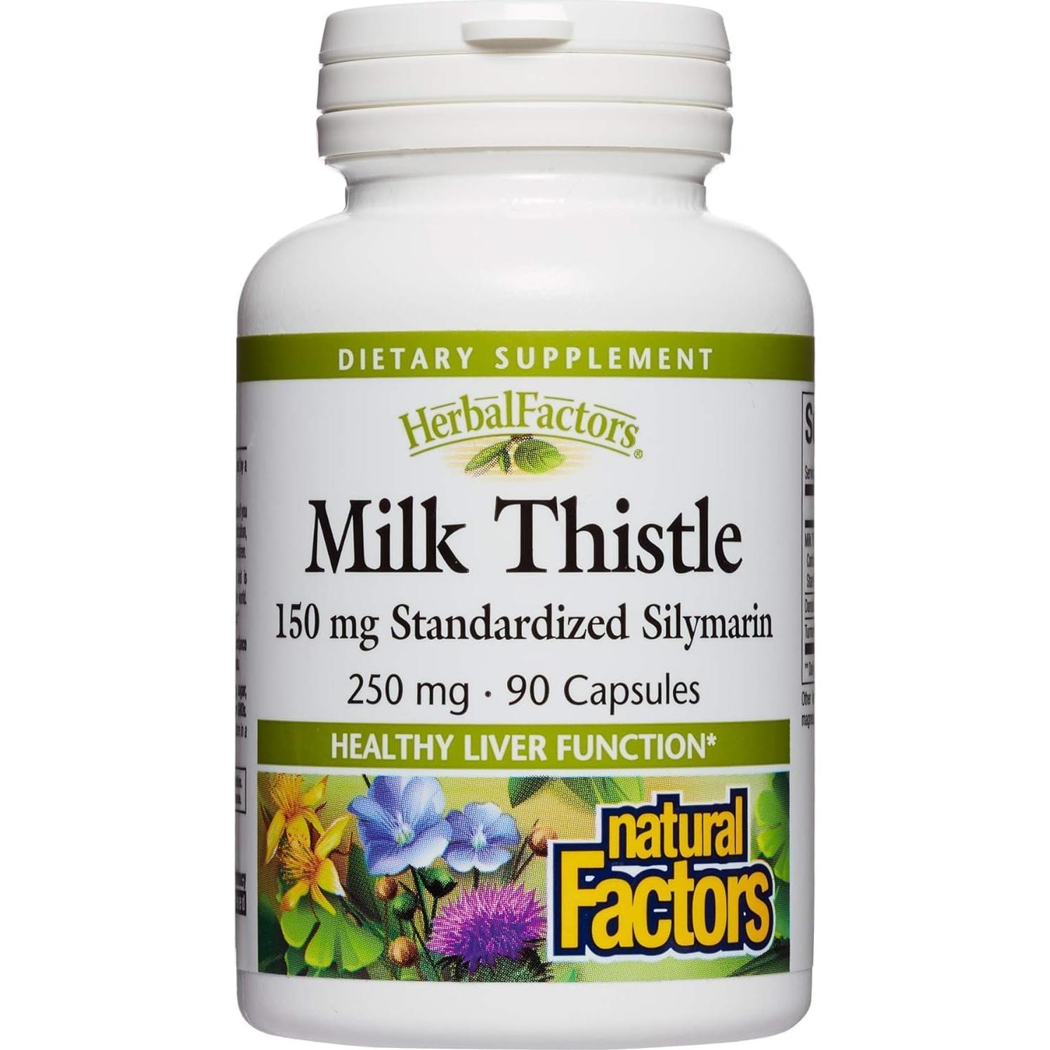 Extracto de Cardo Mariano Natural Factors 250 mg 90 Cápsulas