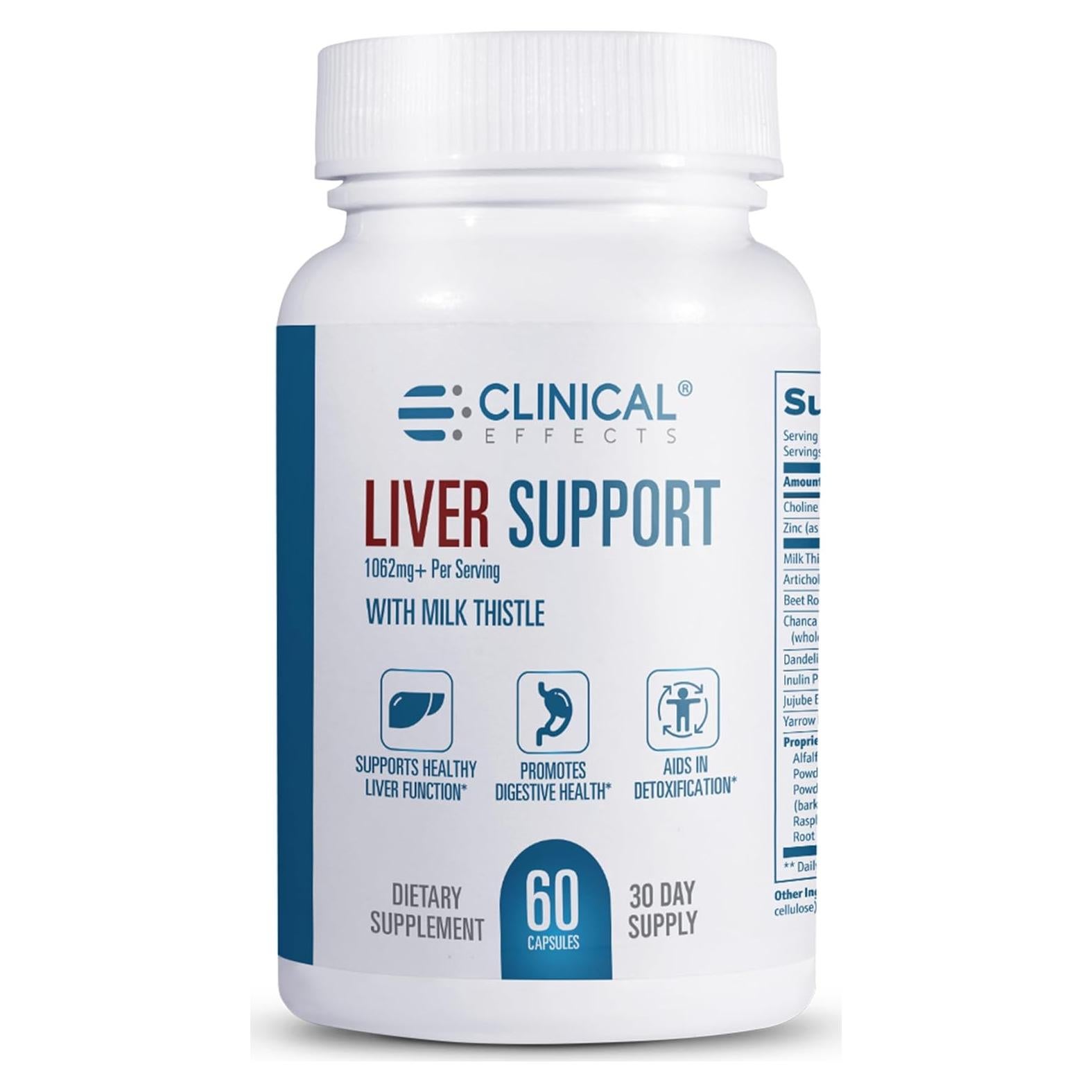Suplemento Hepático Efectos Clínicos - Cardo Mariano y Zinc - 60 Cápsulas Vegetales