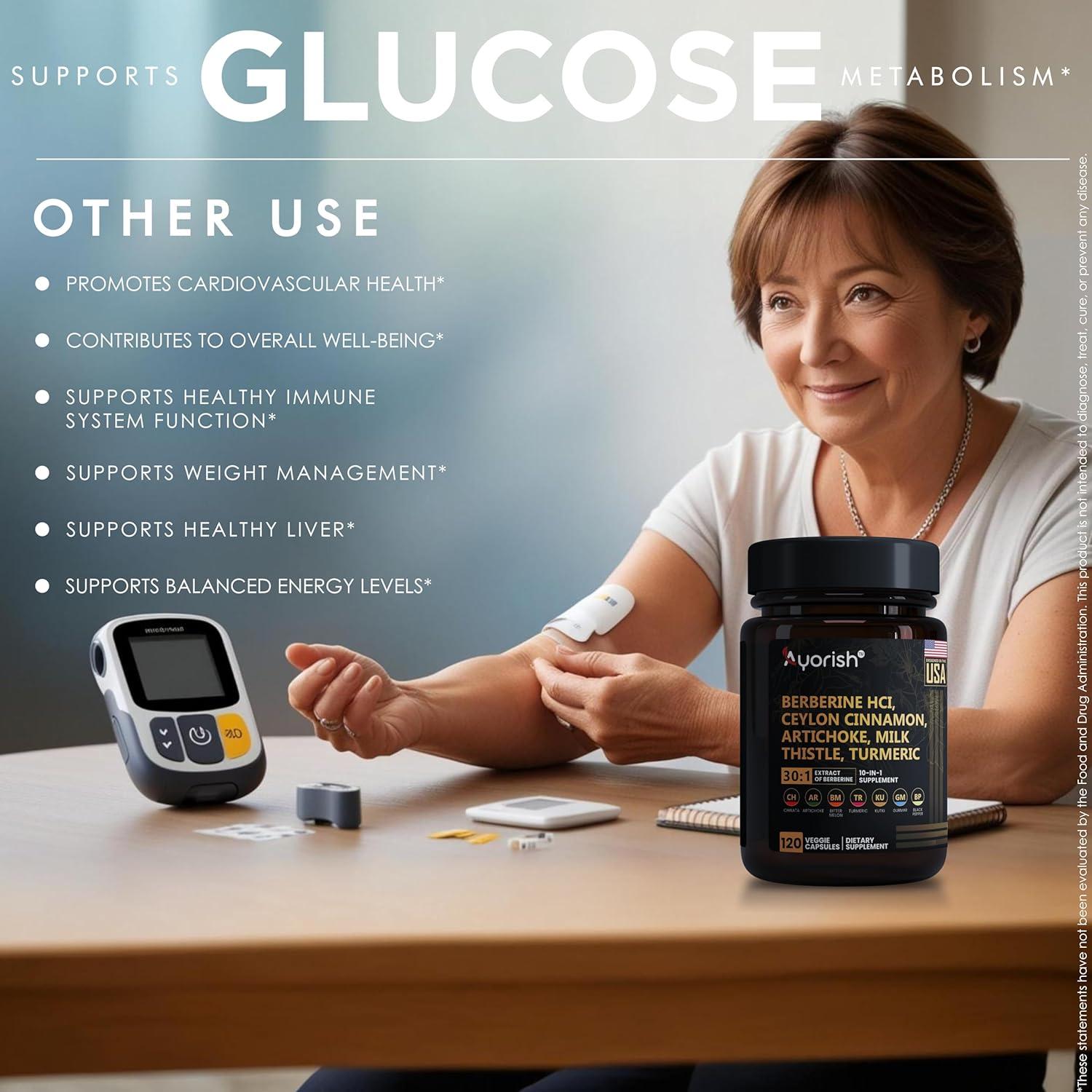 Suplemento de Berberina Ayorish 120 Cápsulas Veganas