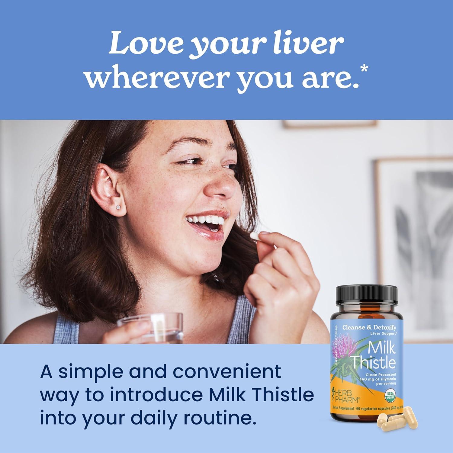 Cápsulas Vegetarianas de Cardo Mariano Herb Pharm 60 Unidades