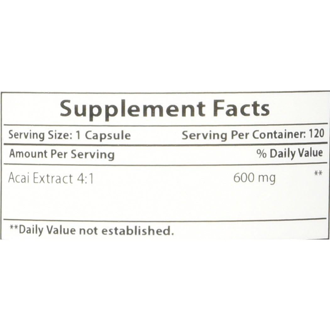 Baya de Acai 600mg Best Naturals - 120 Cápsulas Antioxidantes