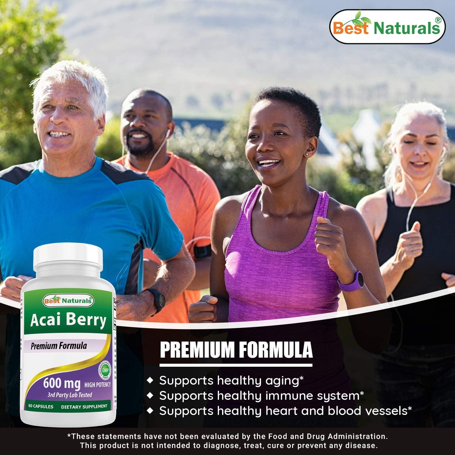 Baya de Acai 600 mg Mejores Naturales 120 Cápsulas