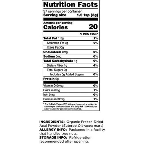 Polvo de Baya de Acai Orgánico Terrasoul Superfoods 113.4 g