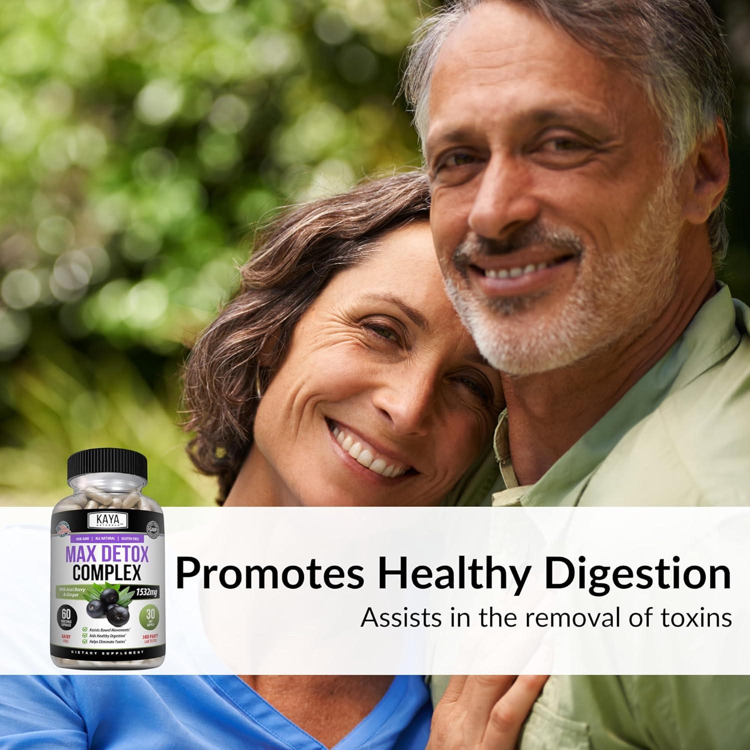 Suplemento Herbal Kaya Naturals Max Detox 1532 mg 60 Cápsulas