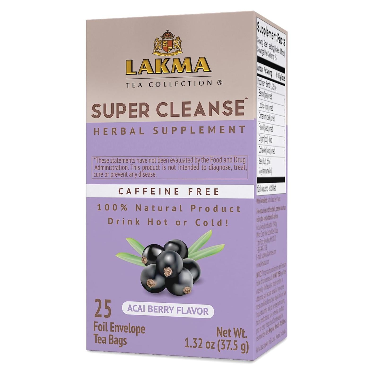 Té Super Cleanse HYLEYS Sabor Acai Berry - 25 Bolsitas
