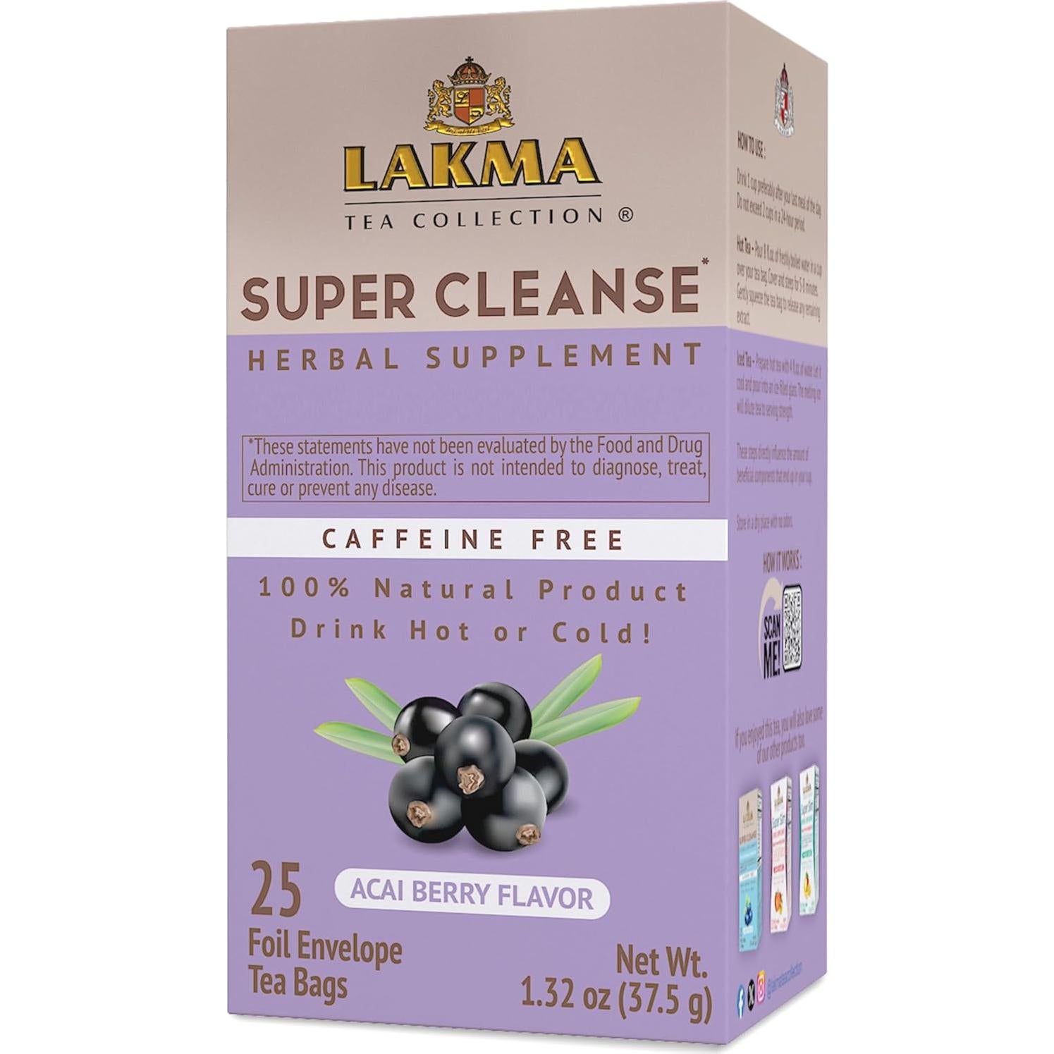 Té Super Cleanse HYLEYS Sabor Acai Berry - 25 Bolsitas