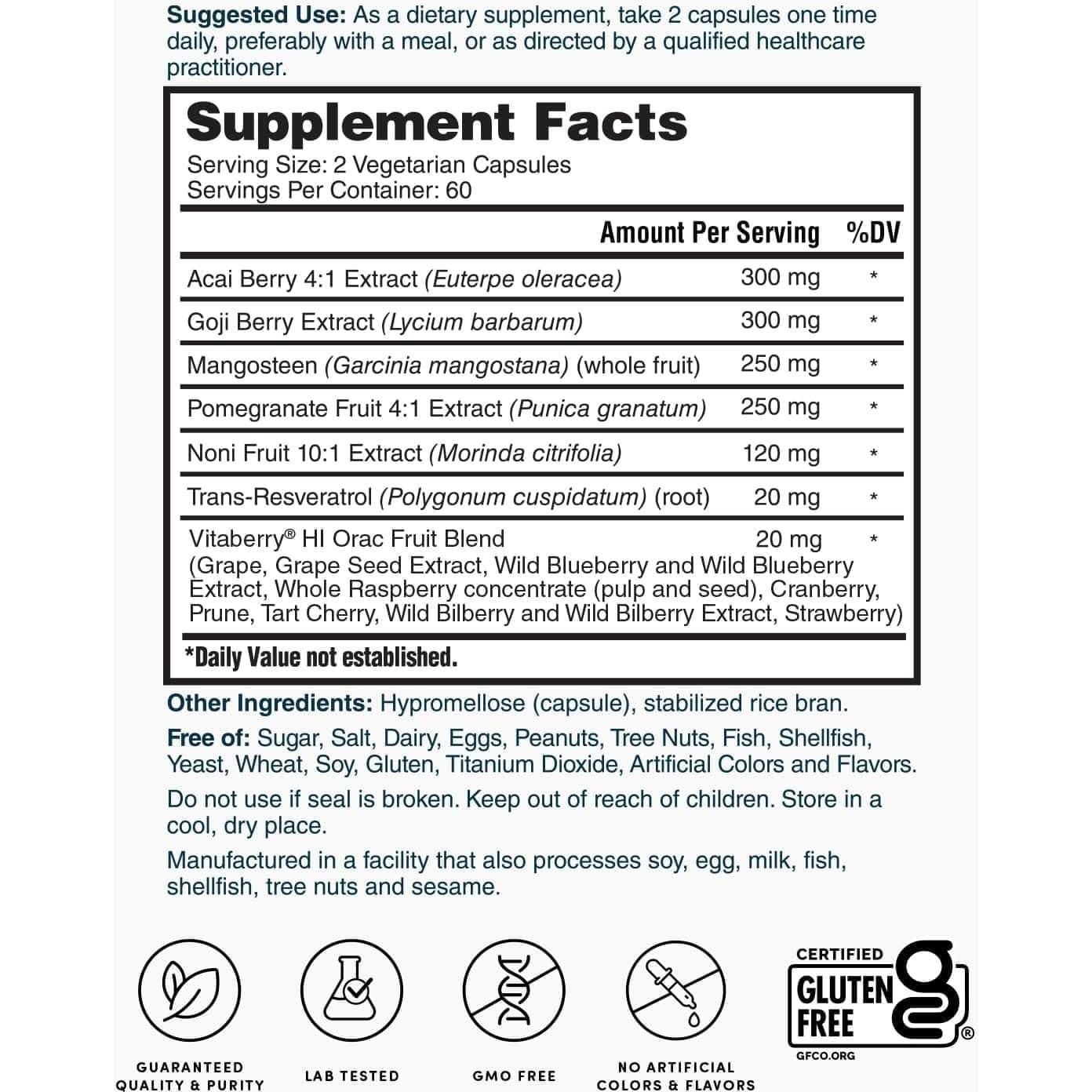Suplemento Antioxidante Nature's Lab - 120 Cápsulas