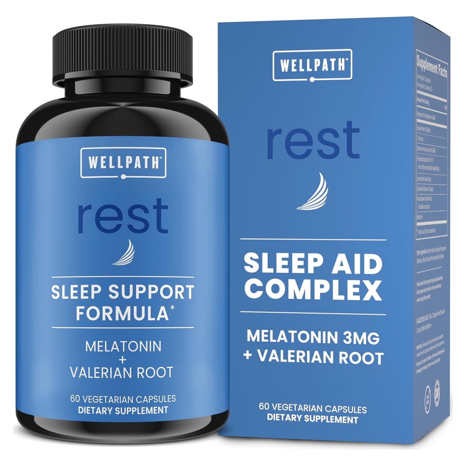 WellPath Rest Suplemento Natural para Dormir 60 Cápsulas