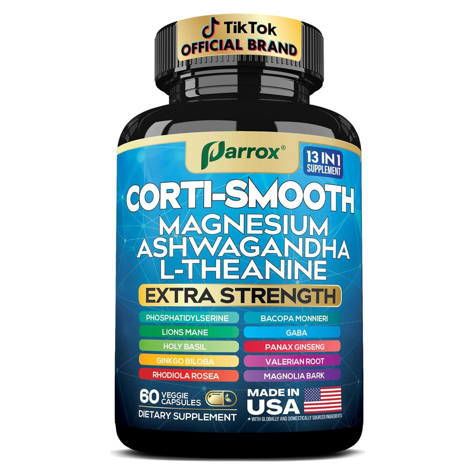 Suplemento Corti-Smooth Parrox 60 Cápsulas - Magnesio, Ashwagandha