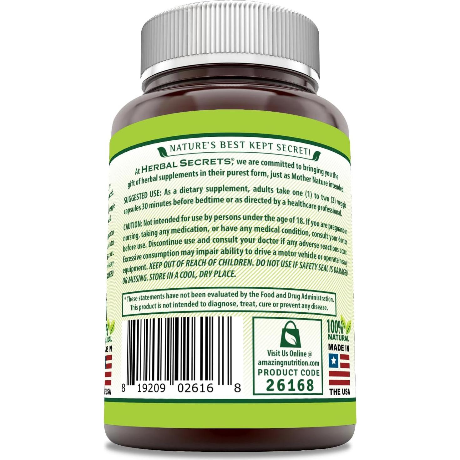 Suplemento de Valeriana Secretos Herbales 1200 Mg 90 Cápsulas