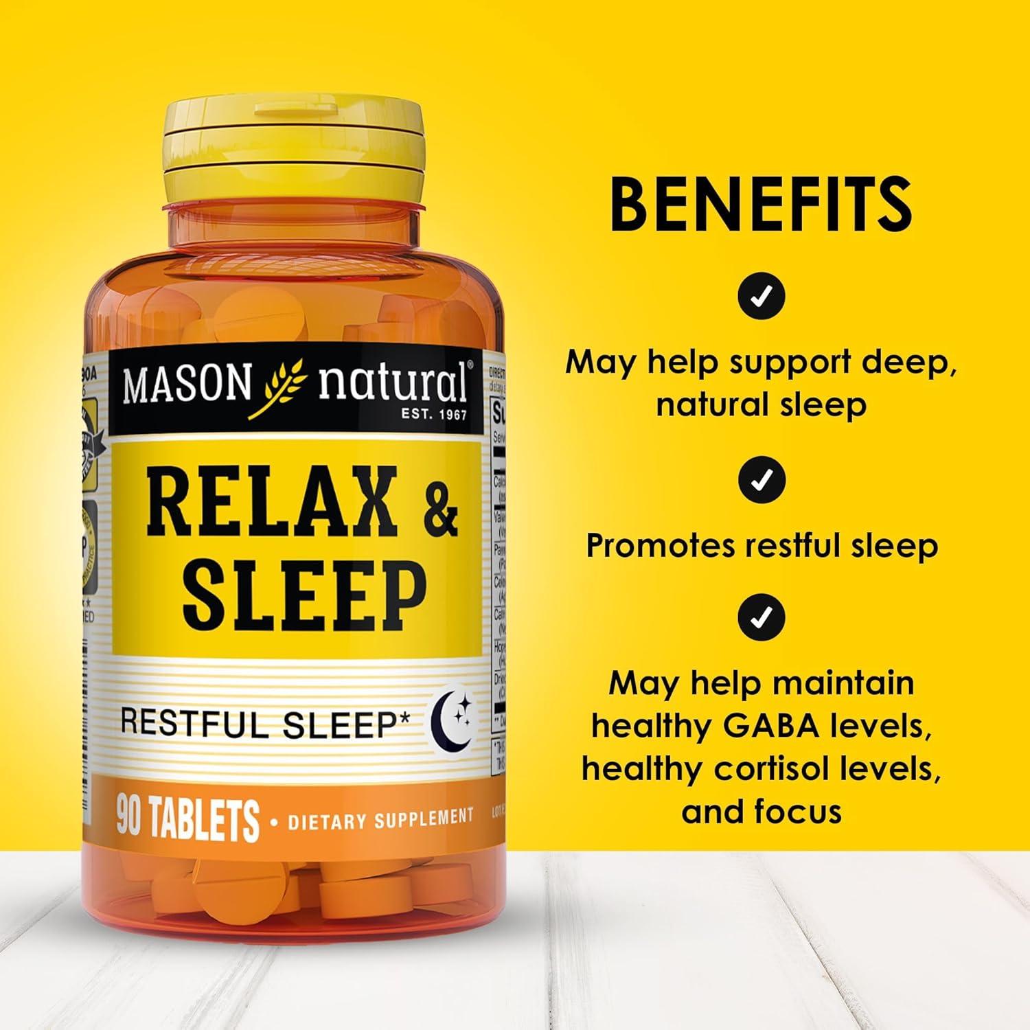 Suplemento Herbal Mason Natural Relax & Sleep 90 Tabletas