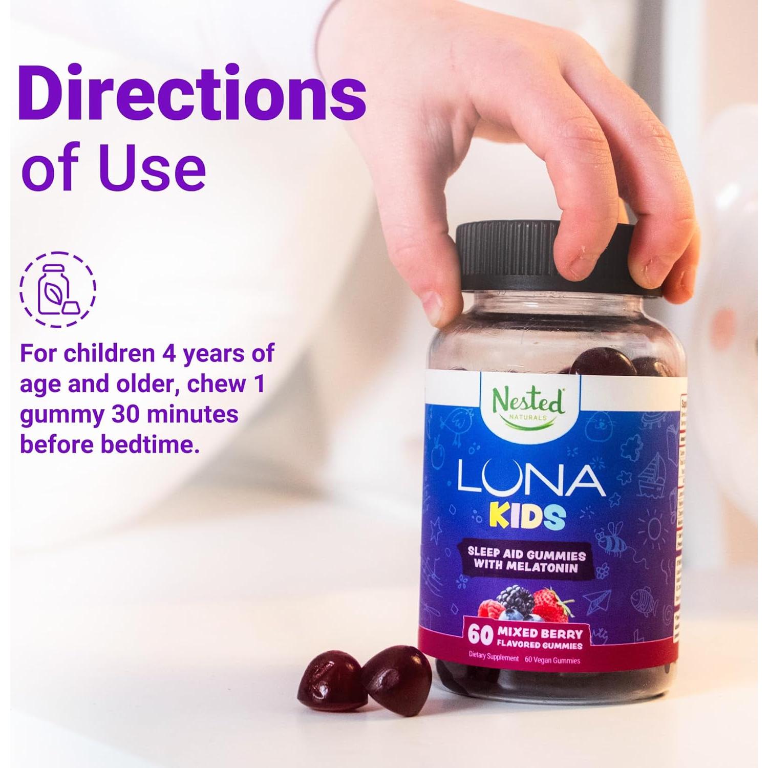 Gomitas Luna Kids de Nested Naturals - Melatonina 60 unidades