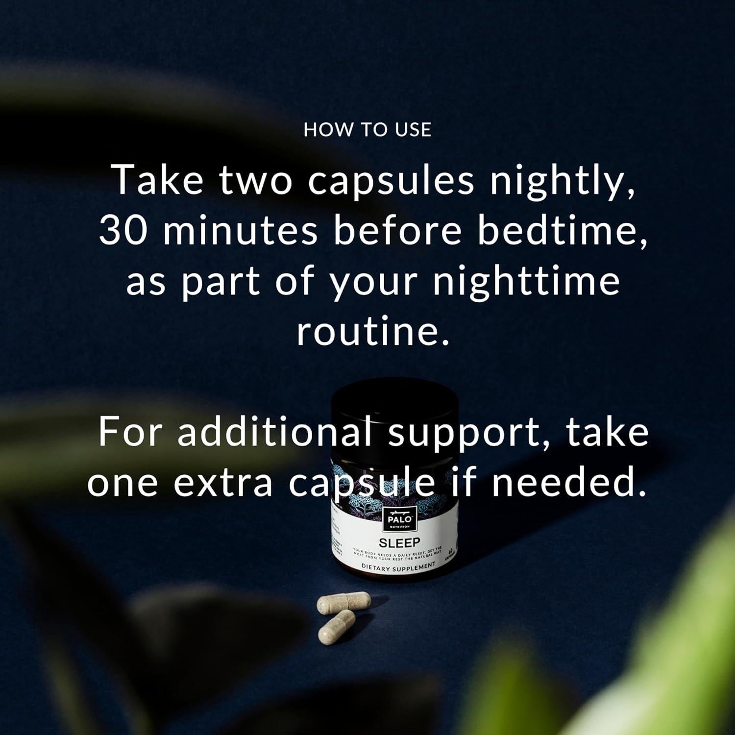 Suplemento Vegano PALO Sueño - 90 Cápsulas Sin Melatonina