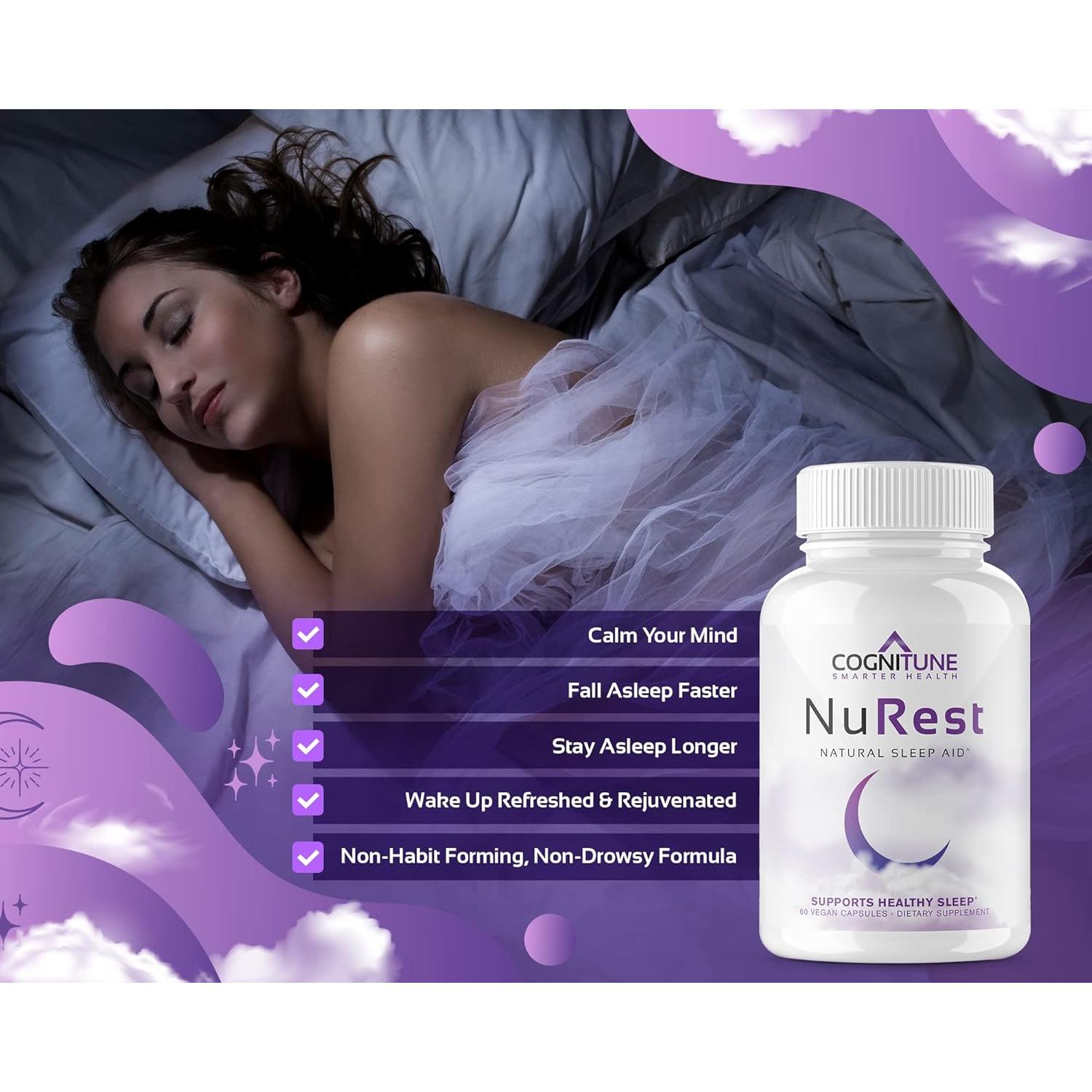 Suplemento Natural para Dormir CogniTune - 60 Cápsulas