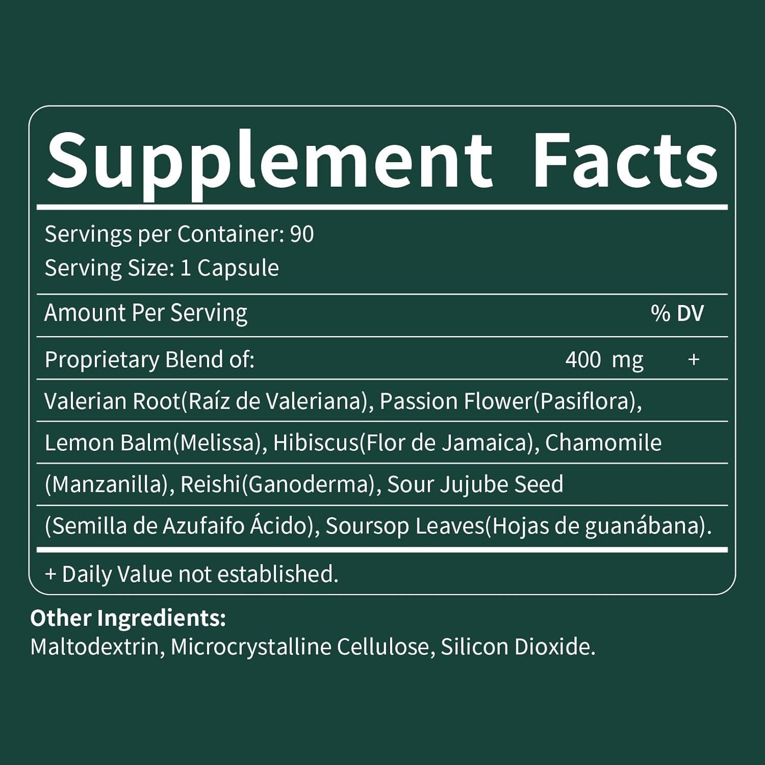 Cápsulas de Valeriana y Pasiflora Fuenvegtal 90 Conteo