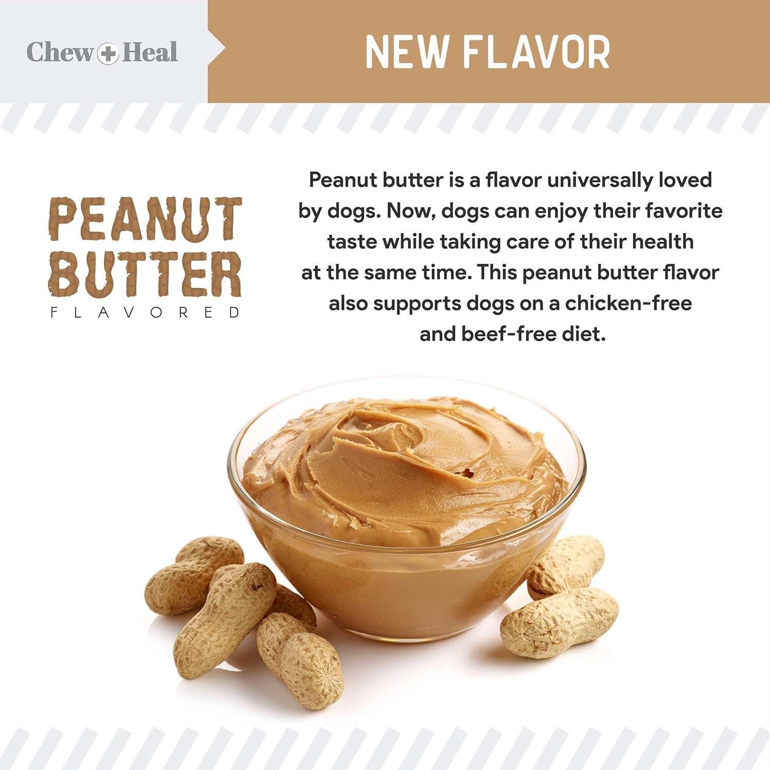 Masticables Calmantes para Perros Chew + Heal 60 Unidades Mantequilla de Maní