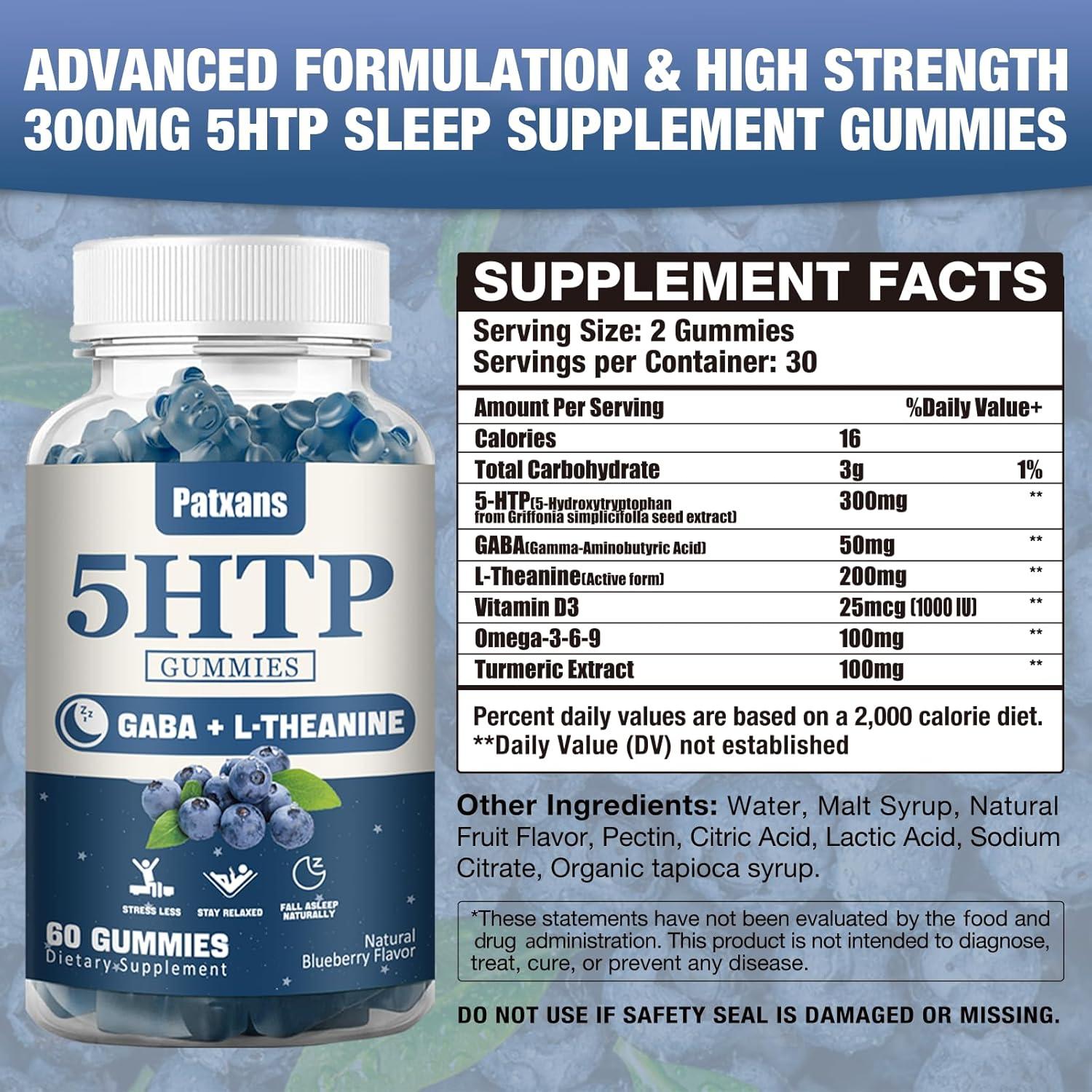 Gominolas para Dormir Patxans 60 Contadores 300mg 5-HTP GABA