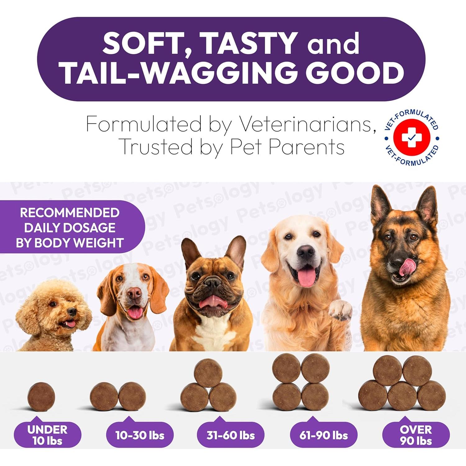 Golosinas Calmantes para Perros Petsology - 170 Unidades Melatonina