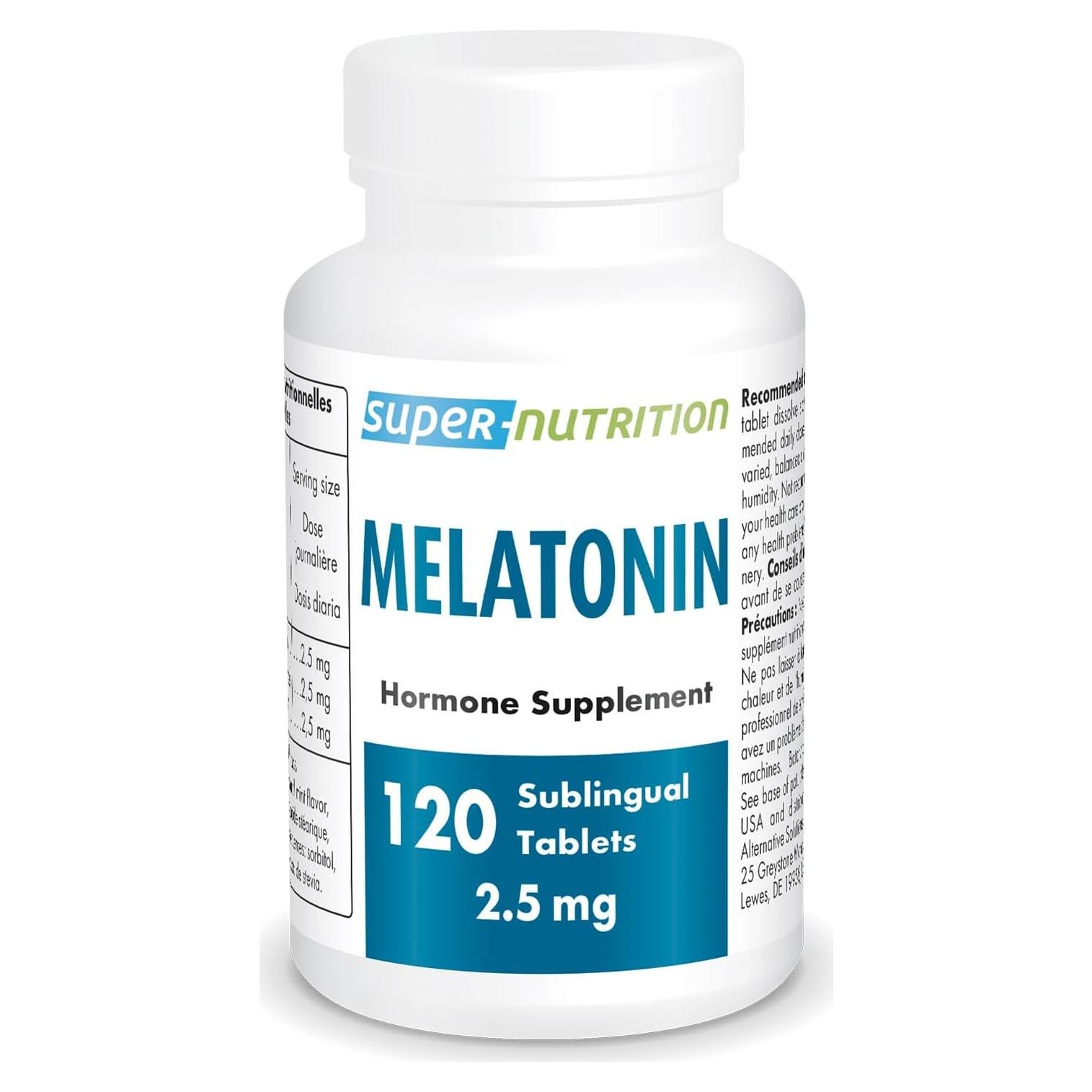 Melatonina Sublingual 2.5mg Supersmart - Sabor Menta Natural - 60 Tabletas