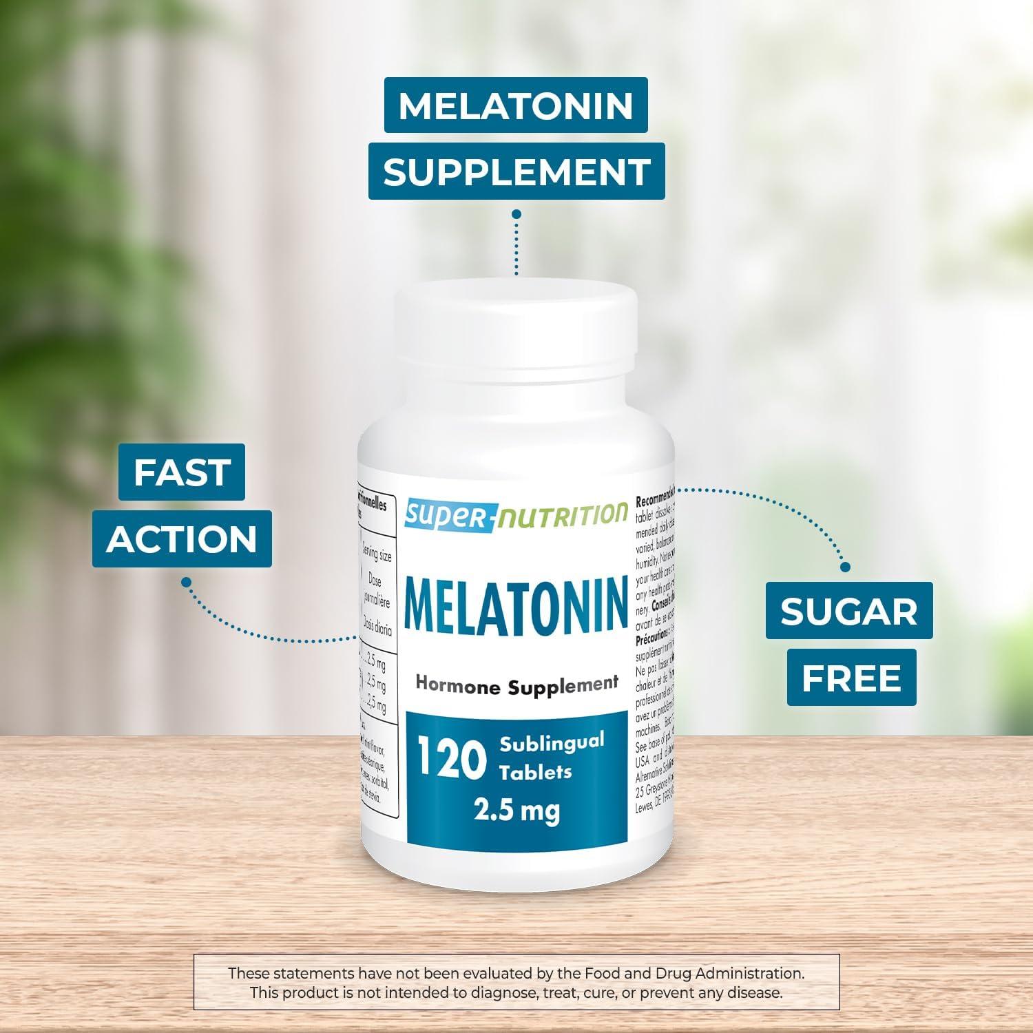 Melatonina Sublingual 2.5mg Supersmart - Sabor Menta Natural - 60 Tabletas