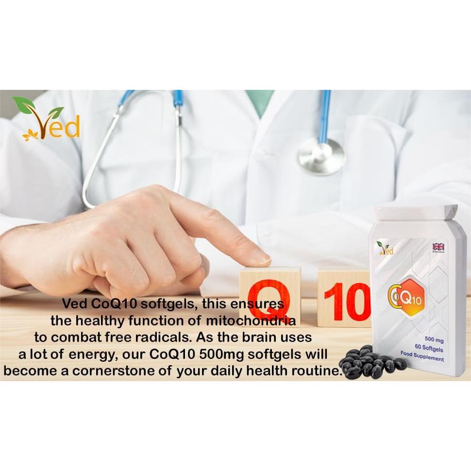 Suplemento CoQ10 500mg Ved | 60 Gelatinas Blandas | Energía