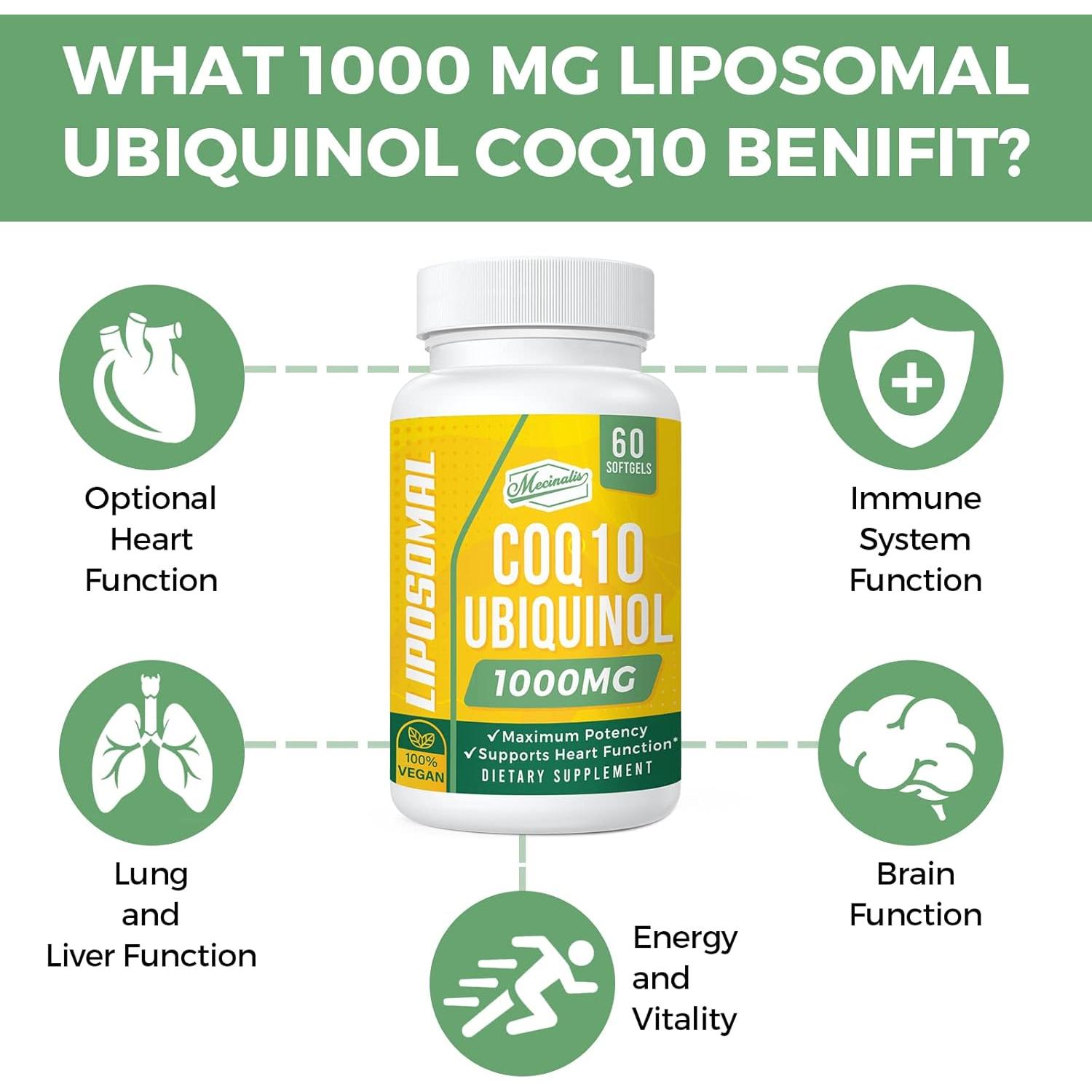 Suplemento CoQ10 Ubiquinol 1000mg Mecinalis - 60 Gelatinas Blandas
