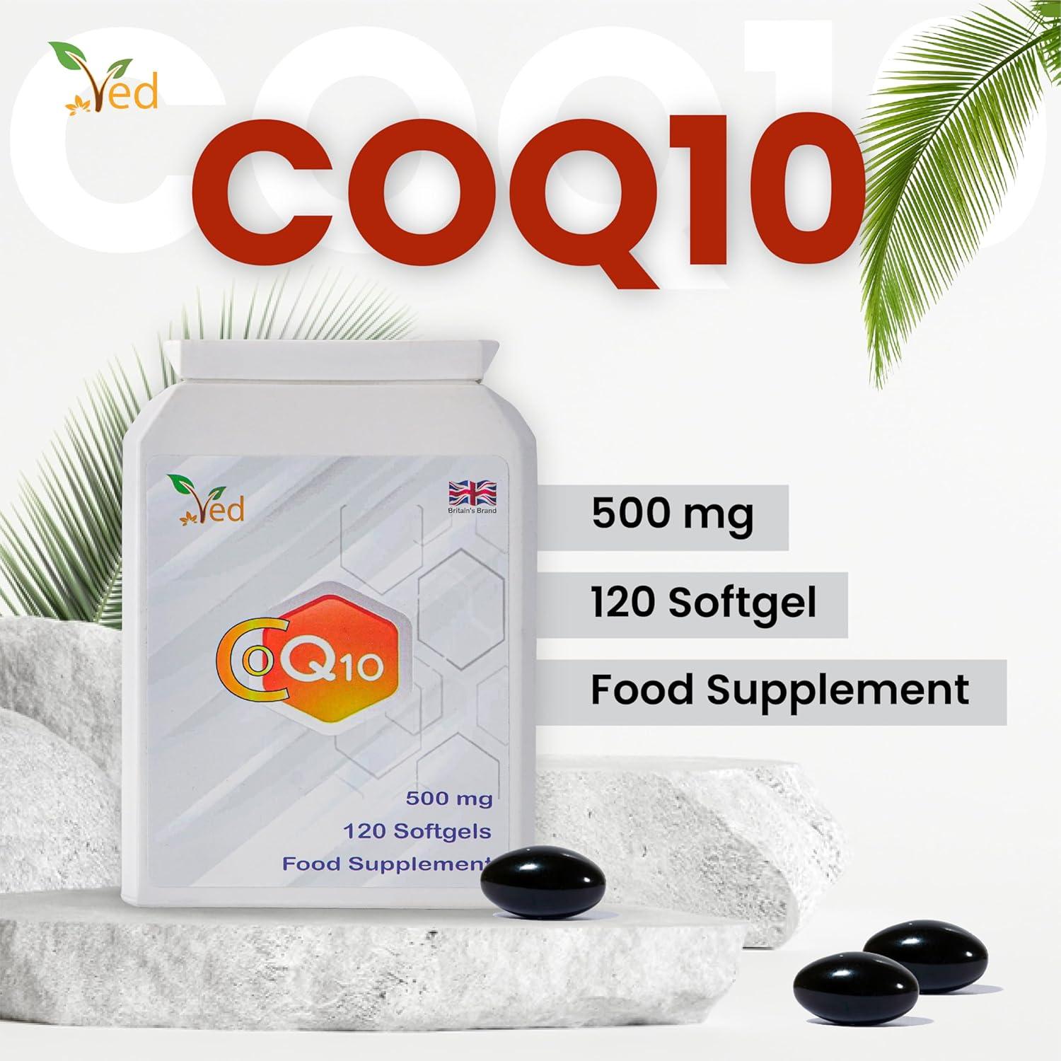 Suplemento CoQ10 500mg Ved | 120 Gelatinas Blandas | Energía