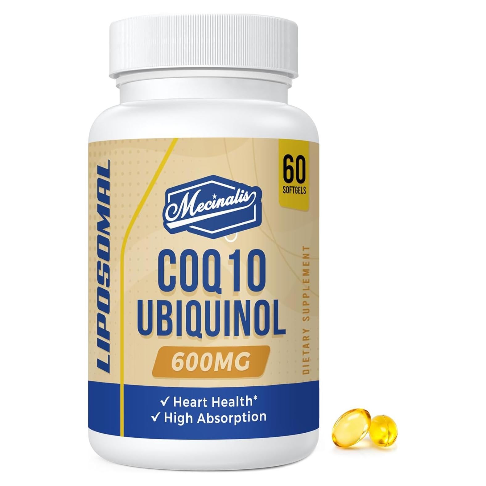 Suplemento Liposomal CoQ10 Ubiquinol 600mg Mecinalis 60 Softgels